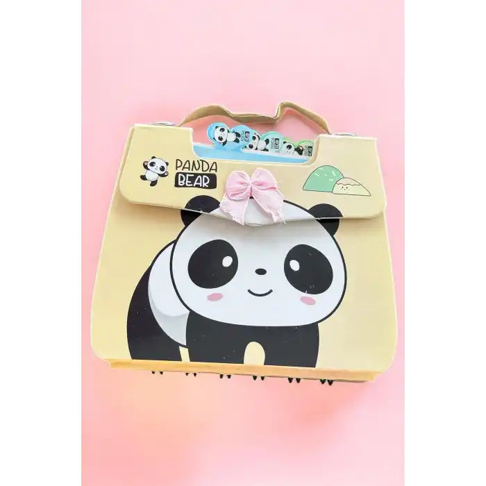Sarı Renk Panda Figürlü Not Defteri