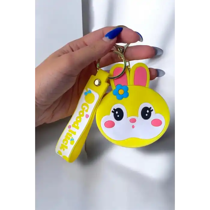 Sarı Renk Tavşan Figürlü Anahtarlık/ Cüzdan