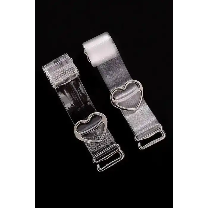 Şeffaf Kalp Detaylı Ayarlanabilir Sütyen Askısı