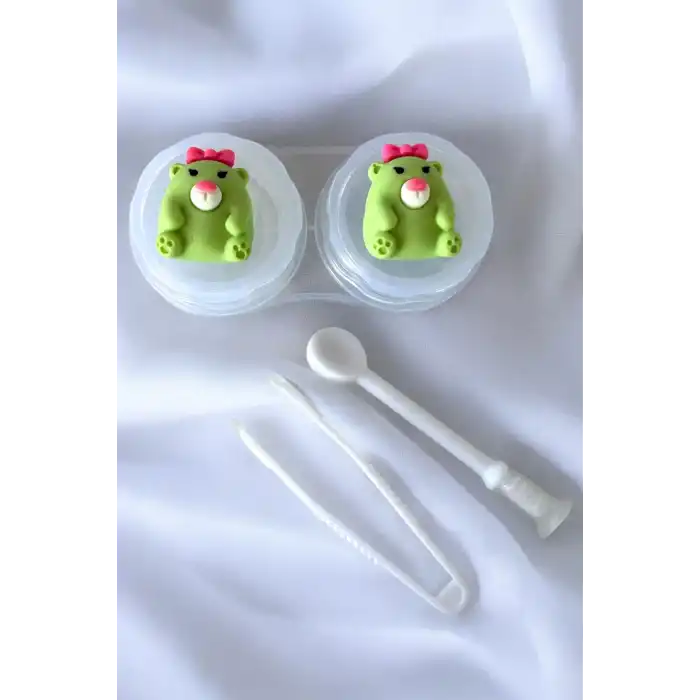 Şeffaf Renk Ayıcık Figürlü Lens Saklama Kutusu