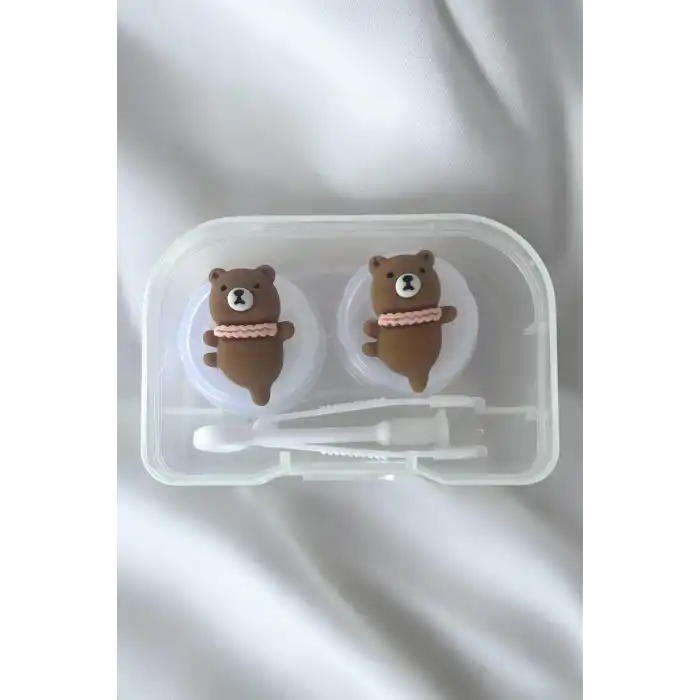 Şeffaf Renk Ayıcık Figürlü Lens Saklama Kutusu