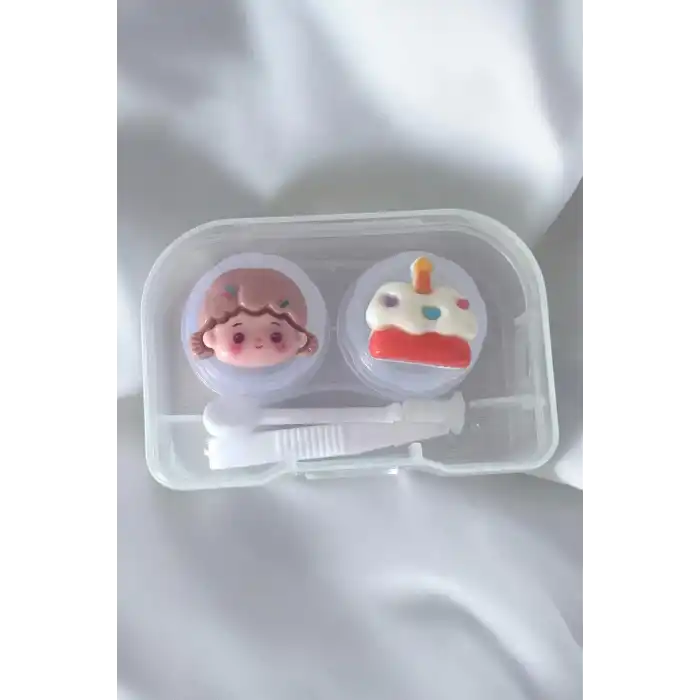 Şeffaf Renk Karışık Figürlü Lens Saklama Kutusu