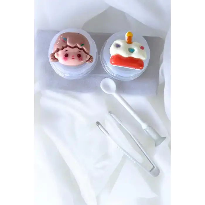 Şeffaf Renk Karışık Figürlü Lens Saklama Kutusu