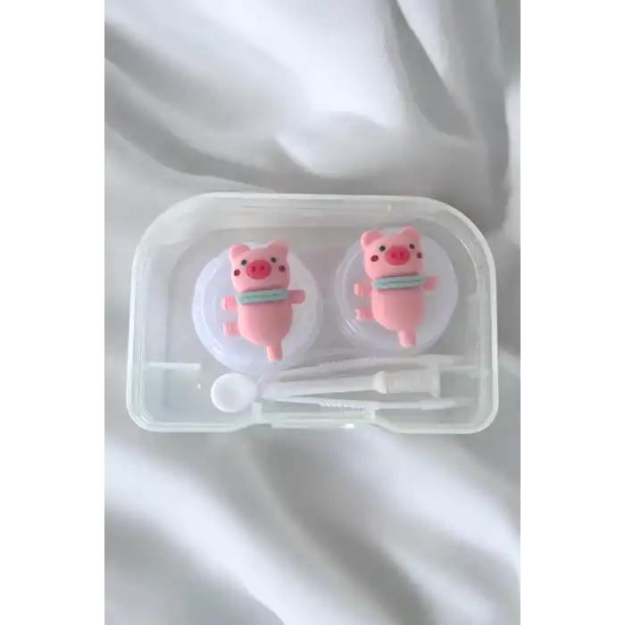 Şeffaf Renk Köpek Figürlü Lens Saklama Kutusu