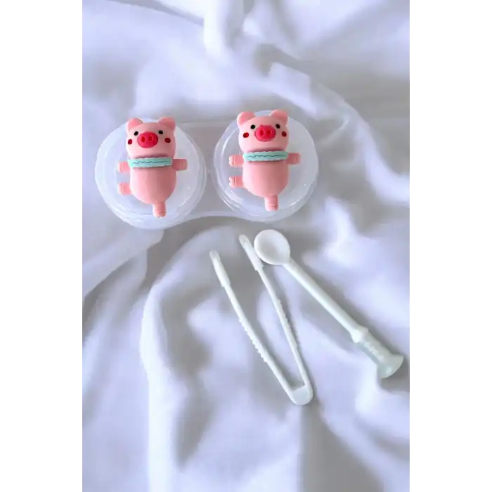 Şeffaf Renk Köpek Figürlü Lens Saklama Kutusu