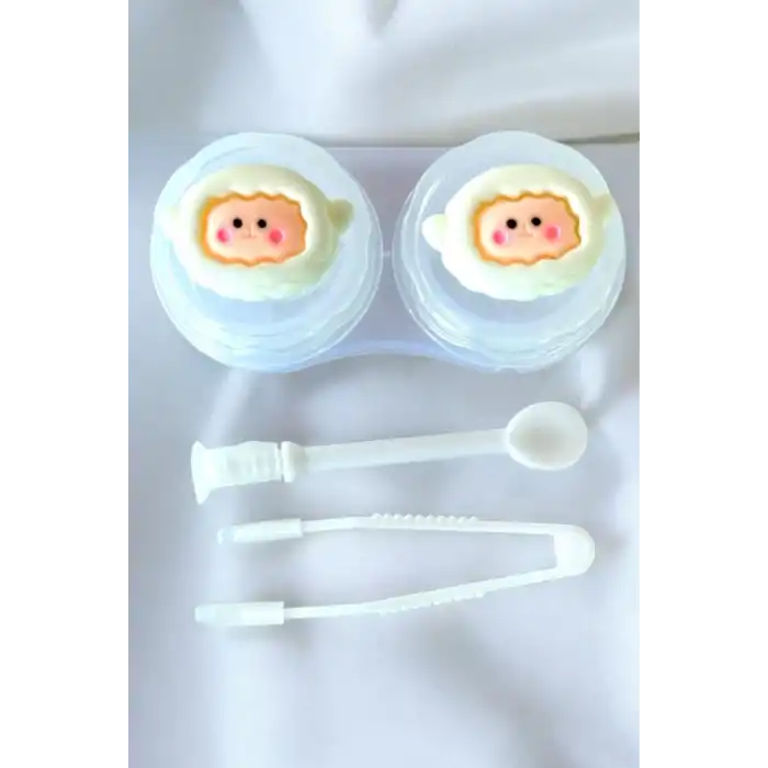 Şeffaf Renk Koyun Figürlü Lens Saklama Kutusu