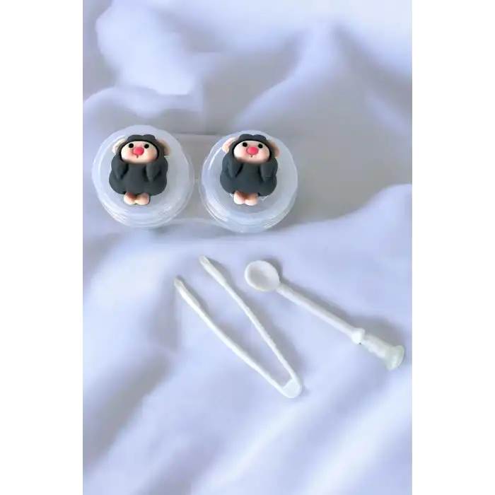 Şeffaf Renk Koyun Figürlü Lens Saklama Kutusu