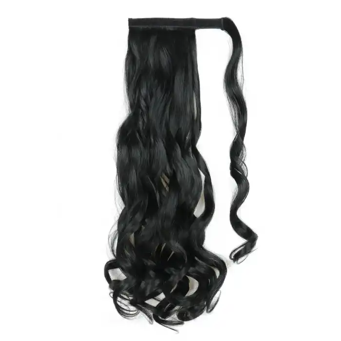 Siyah Cırtcırtlı Dalgalı At Kuyruğu Saç