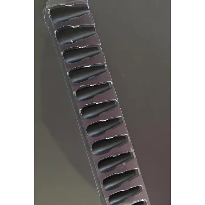 Siyah Renk 12li Takma Takma Tırnak (Yapıştırıcılı)