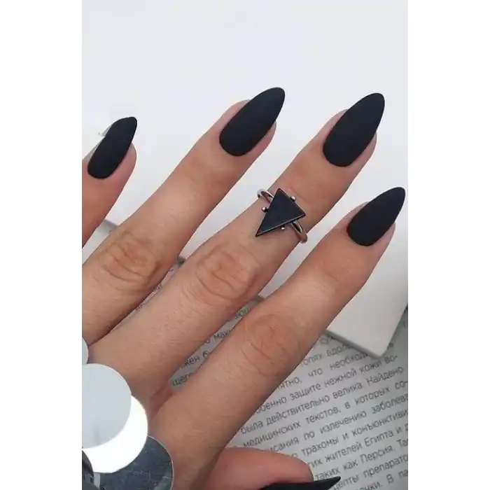 Siyah Renk 24lü Takma Tırnak Seti