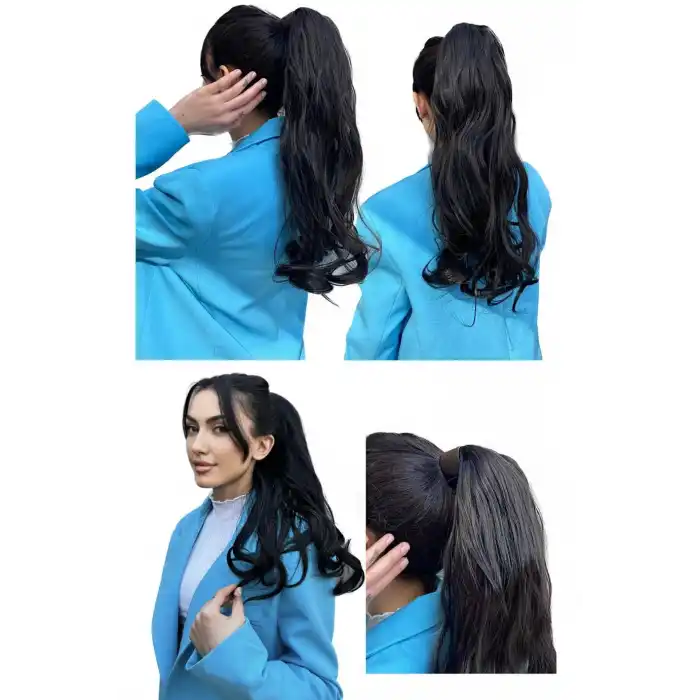 Siyah Renk Dalgalı At Kuyruğu Saç