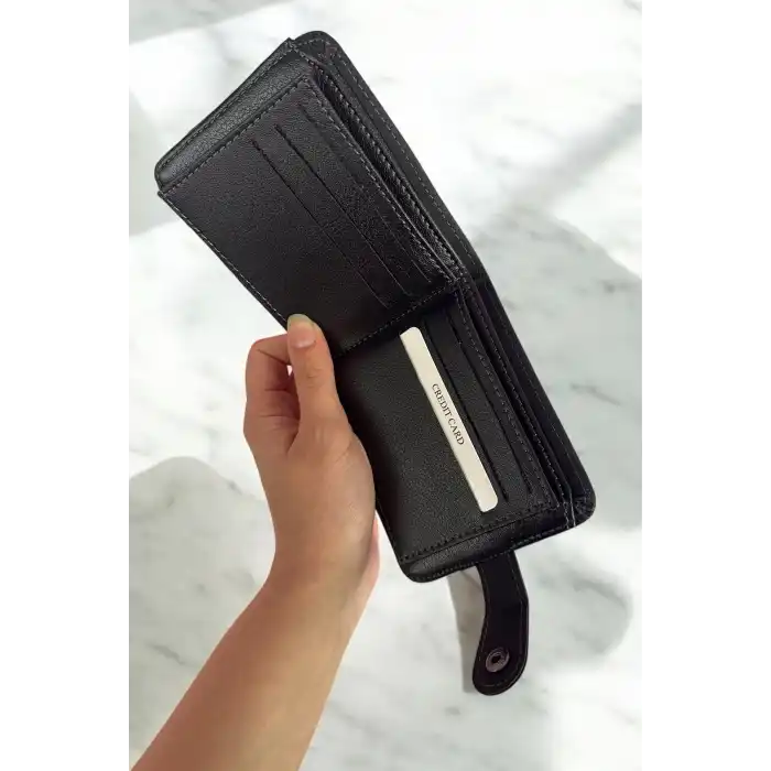 Siyah Renk Deri Erkek Cüzdan/ Kartlık