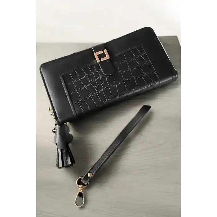 Siyah Renk Deri Kadın Cüzdan