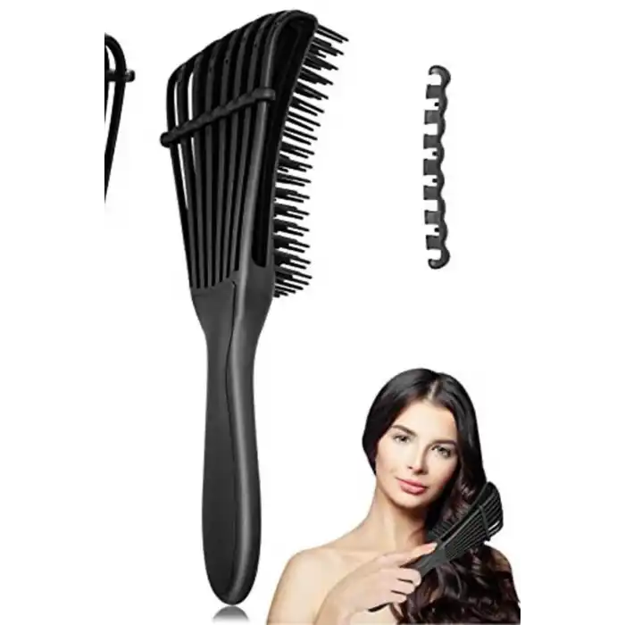 Siyah Renk Dolaşık Açıcı Masaj Etkili Elektriklenmeyi Önleyen Saç Fırçası/ Tarak