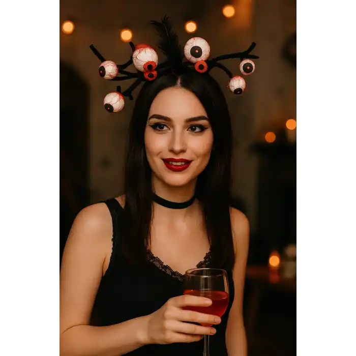 Siyah Renk Göz Figürlü Eğlenceli Taç