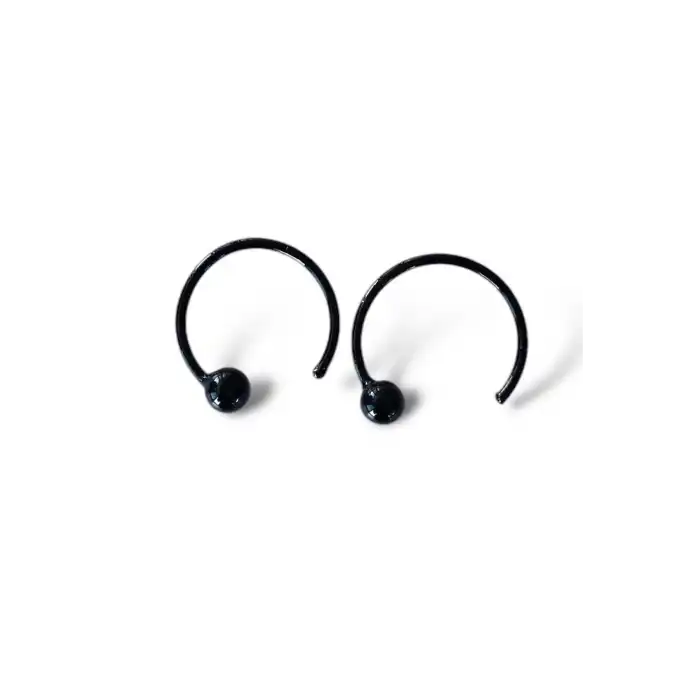 Siyah Renk Halka Küpe (Çift)