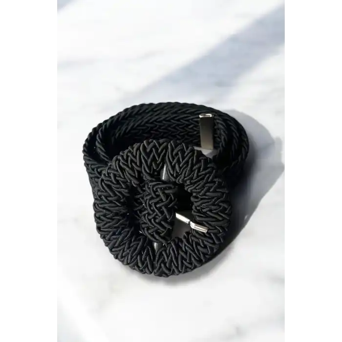 Siyah Renk Hasır Kadın Kemer