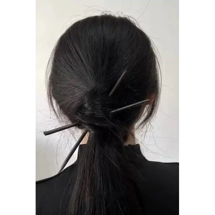 Siyah Renk İkili Topuz Tokası