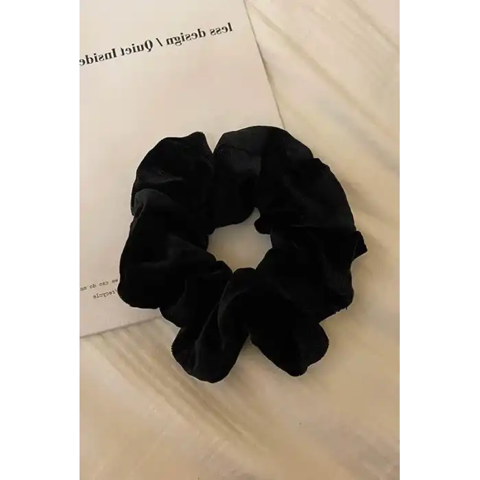 Siyah Renk Kadife Simit Toka