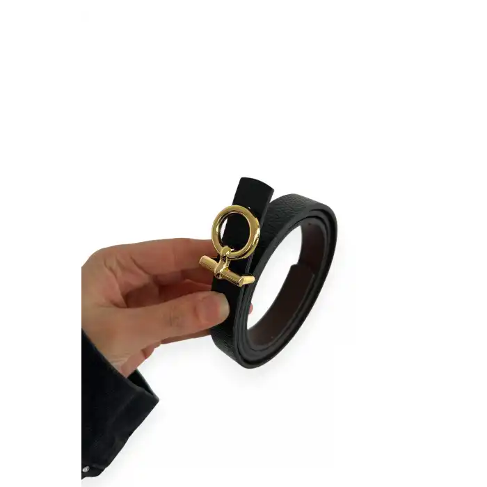 Siyah Renk Kadın Deri Kemer