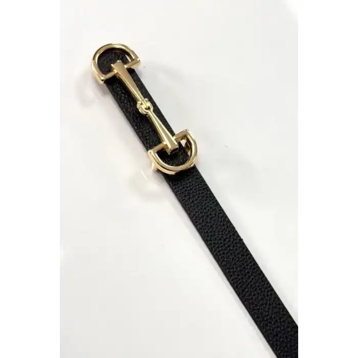 Siyah Renk Kadın Deri Kemer