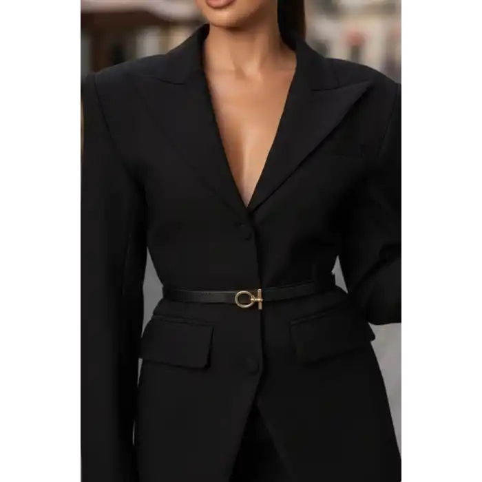 Siyah Renk Kadın Deri Kemer