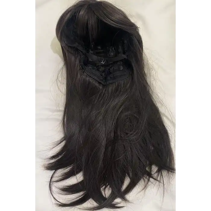 Kahve Renk Kahkül Detaylı Katlı Kesimli Peruk