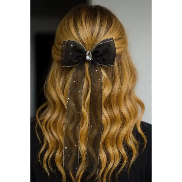 Siyah Renk Kurdele Figürlü Otomat Toka