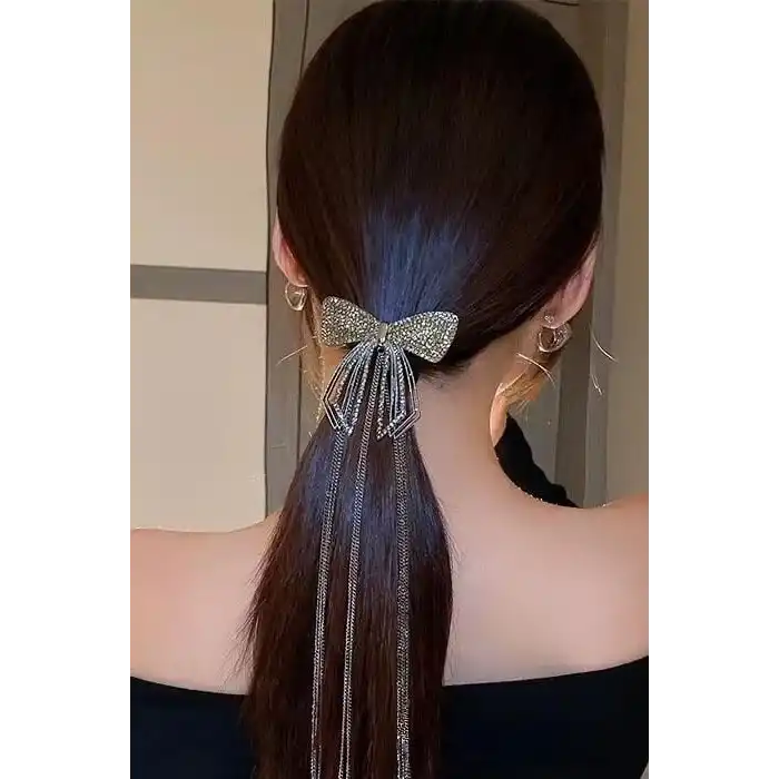 Siyah Renk Kurdele Figürlü Taşlı Otomat Toka