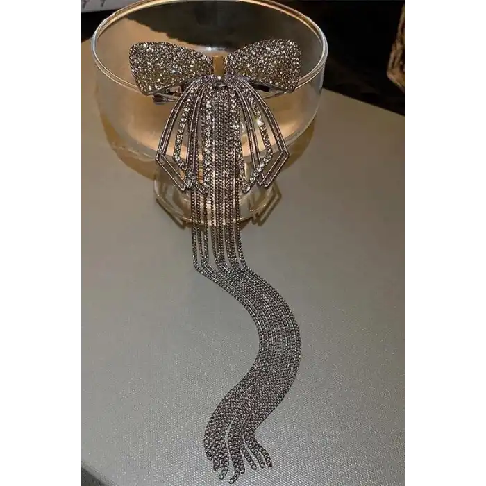 Siyah Renk Kurdele Figürlü Taşlı Otomat Toka