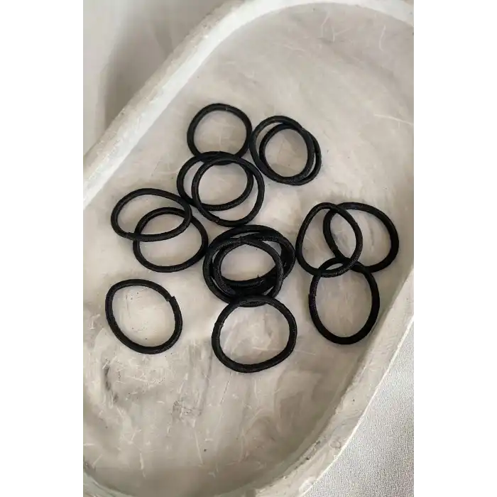 Siyah Renk Lastik Toka Set (Küçük Boy)