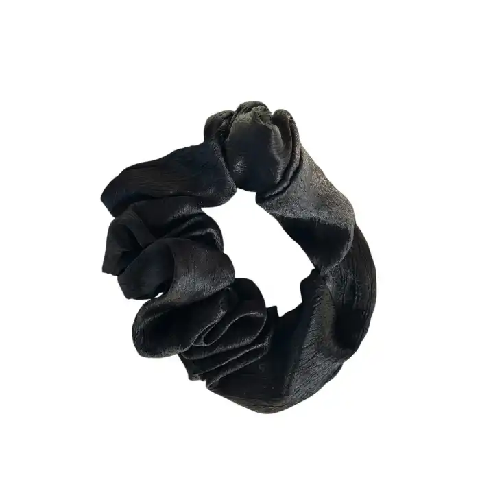 Siyah Renk Saten Simit Toka