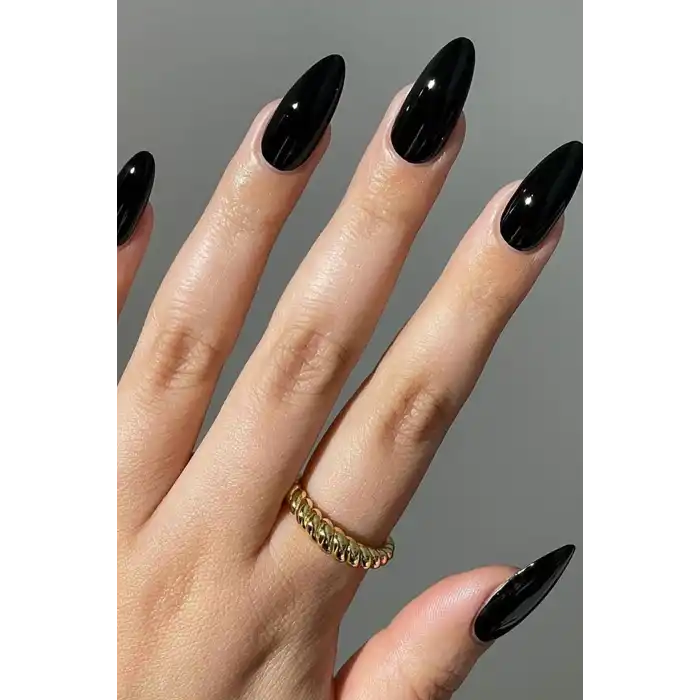 Siyah Renk Sim Detaylı Jel Tırnak Etiketi - Uv Ile Yapılan Poly Jel Sticker Sertleşen -Kürlenmiş Jel Tırnak Stickerı