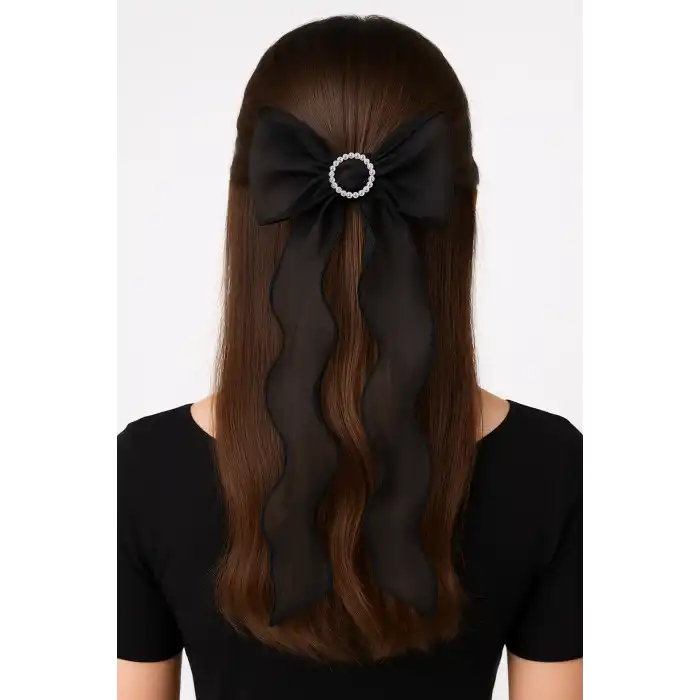 Siyah Renk Taş Detaylı Otomat Toka