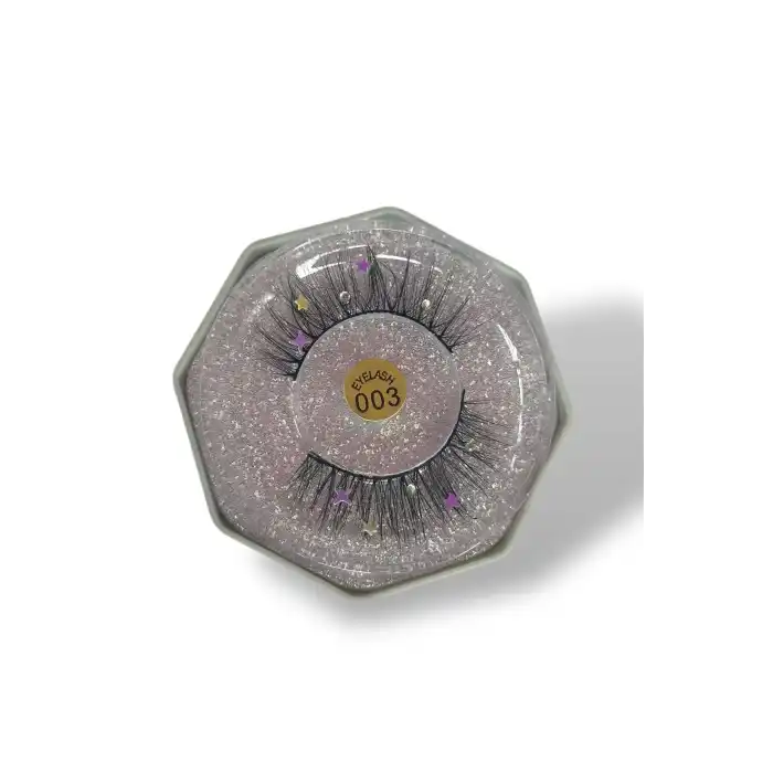 Siyah Renk Taş Detaylı Takma Kirpik 003