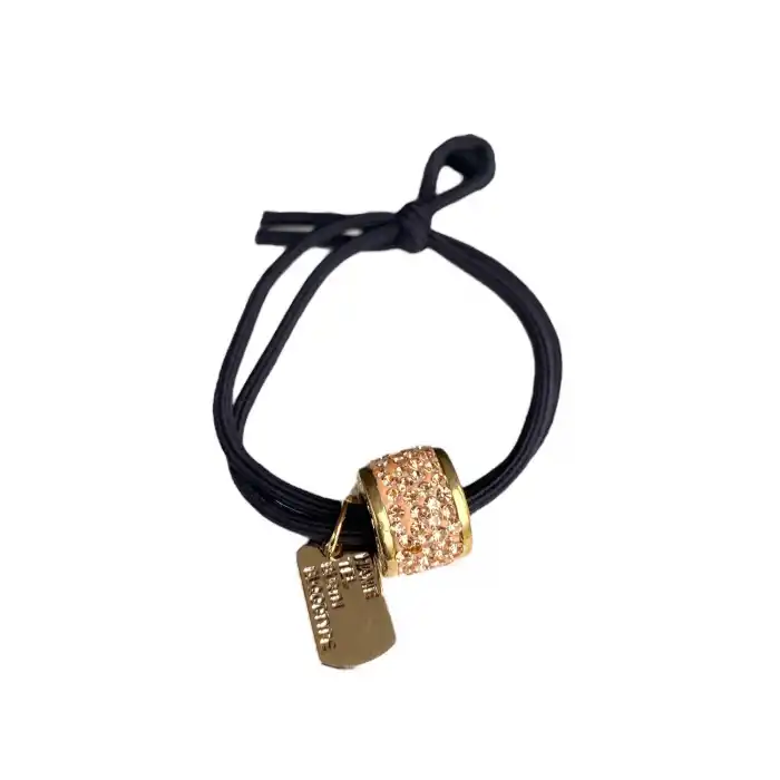 Siyah Renk Taşlı Lastik Toka