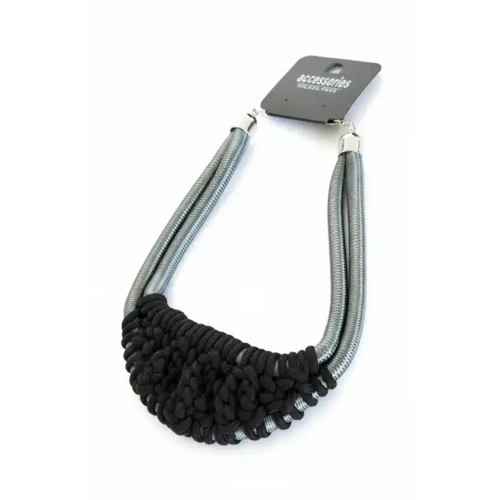 Siyah Ve Gri Renk Tasarım Kolye