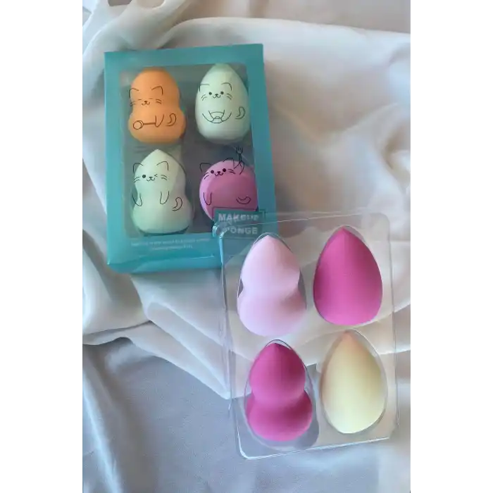 Turkuaz Renk 4´lü Makyaj Süngeri