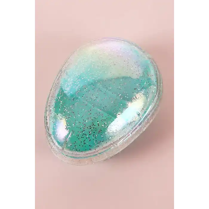 Turkuaz Renk Sim Detaylı Taşınabilir Saç Tarama Fırçası/ Tarak