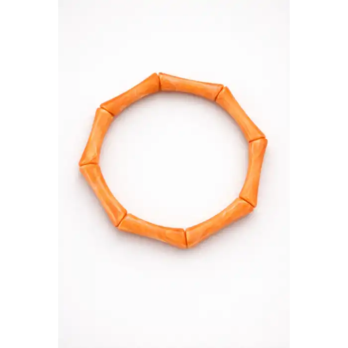 Turuncu Renk Boncuk Detaylı Bileklik