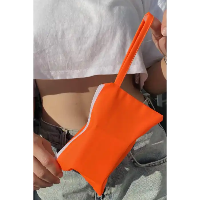 Turuncu Renk Kadın Cüzdan/El Çantası (Küçük Boy)