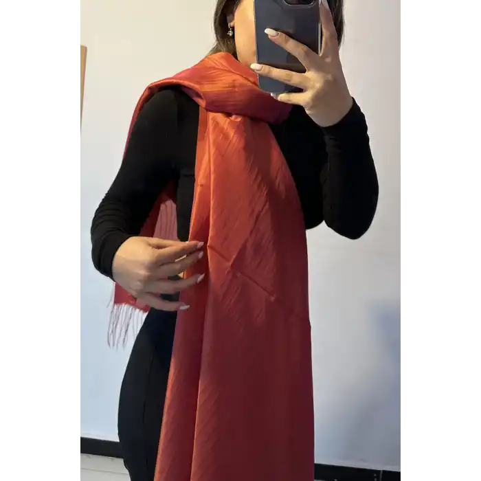 Turuncu Renk Tafta Şal