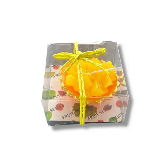 Turuncu Ve Sarı Renk Ananas Figürlü Kokulu Dekoratif Mum
