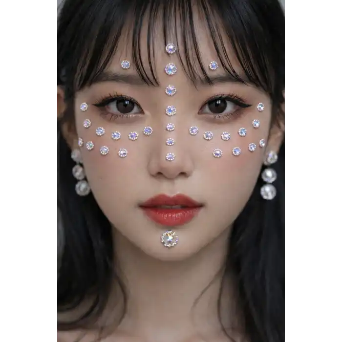 Vücut Ve Yüz Taşı/ Beyaz Renk Taşlı Sticker