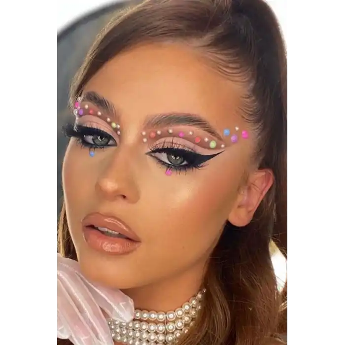 Vücut Ve Yüz Taşı/ Karışık Renk Incili Sticker