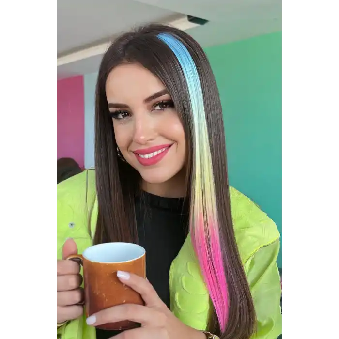 Yan Çıt Çıt Postiş / 3 Renk Ombre / 50 Cm