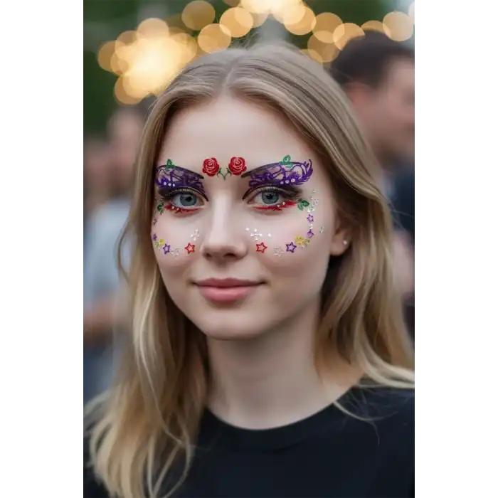 Yapışkanlı Yüz Dövme Tattoo