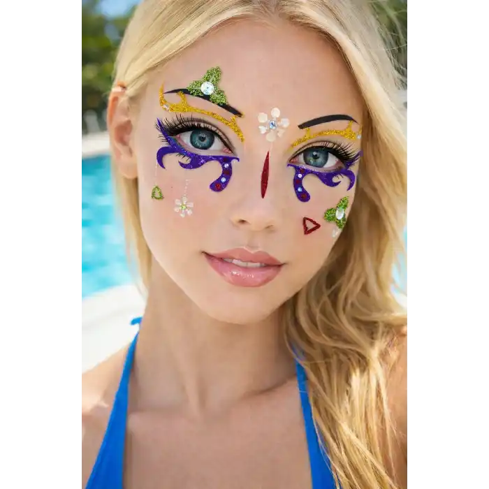 Yapışkanlı Yüz Stickeri  Dövme Tattoo