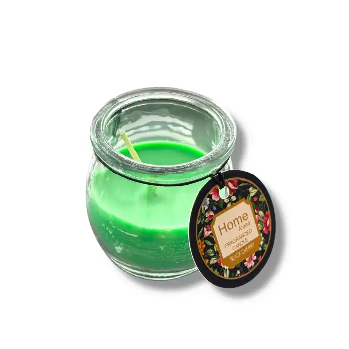 Yeşil Renk Bardakta Kokulu Dekoratif Mum