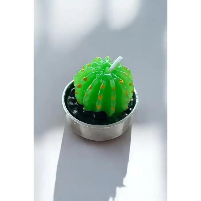 Yeşil Renk Kaktüs Figürlü Mum